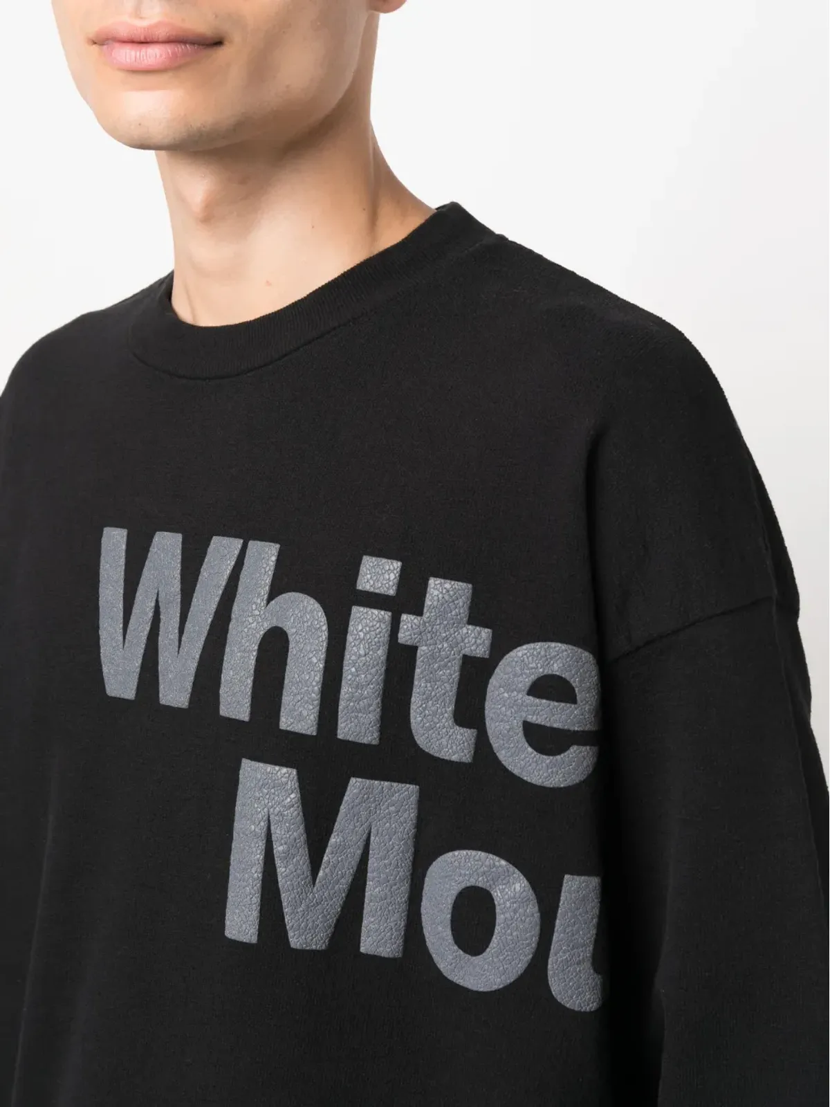 White Mountaineering ロゴプリント ドレープストラップ スウェットシャツ ブラック - 画像5