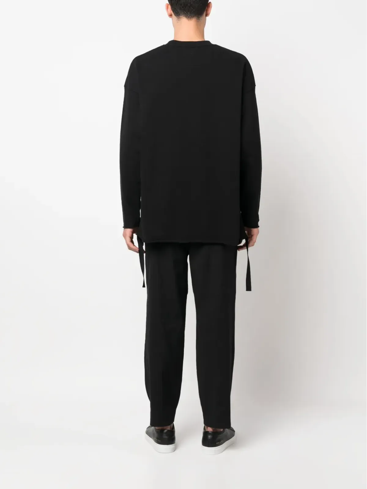White Mountaineering ロゴプリント ドレープストラップ スウェットシャツ ブラック - 画像4