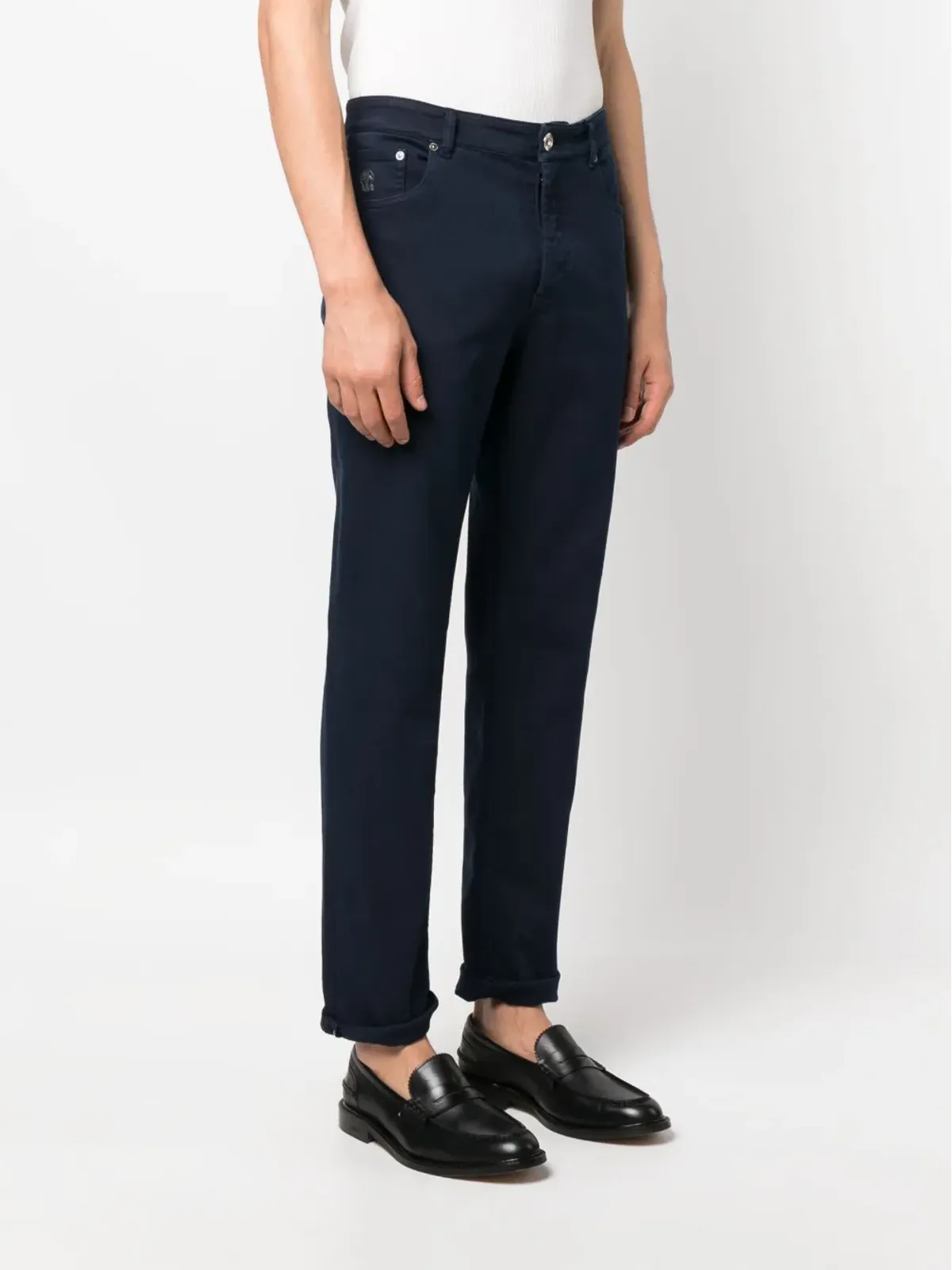 Brunello Cucinelli ミッドライズコットンストレートジーンズ - 画像3