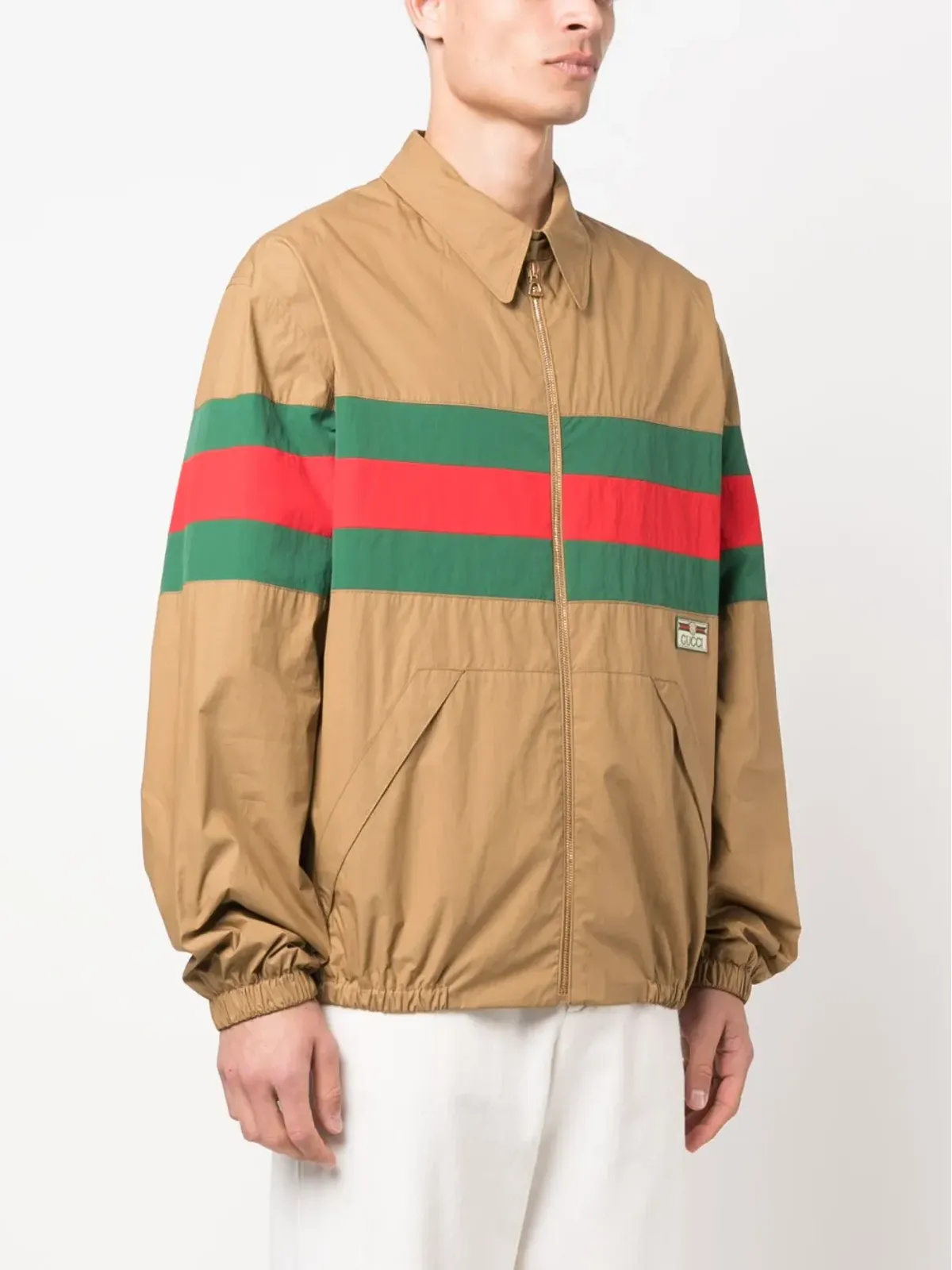 Gucci ウェブストライプジップアップシャツジャケット - 画像3