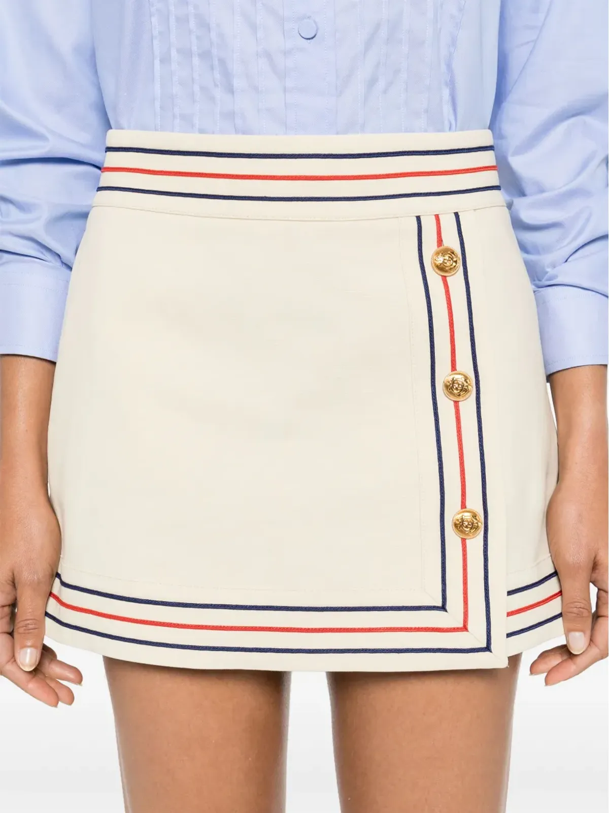 Gucci ストライプボーダー ミニスカート - Neutrals - 画像5