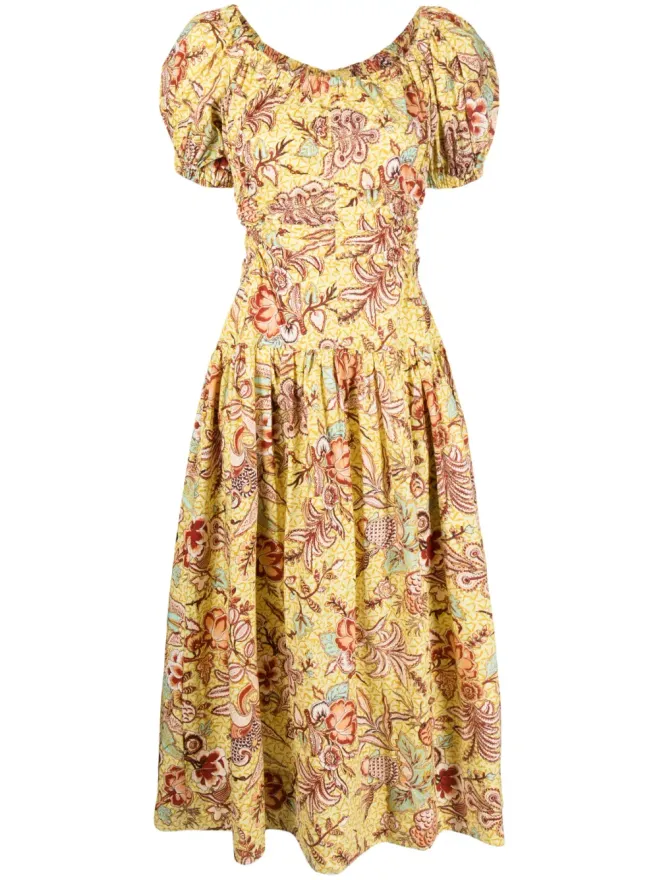 Ulla Johnson Ulla Johnson ゴルダ 花柄プリント ミディドレスの商品画像