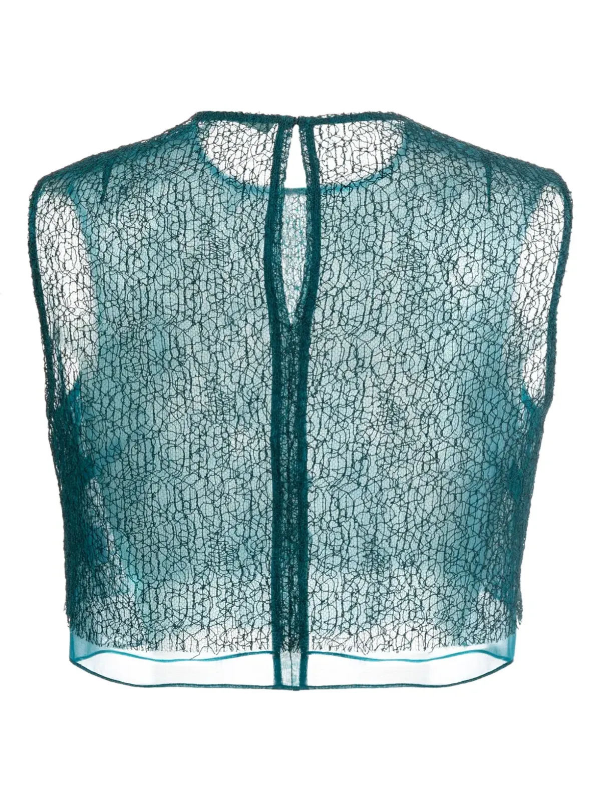 Jason Wu Collection レイヤードクロップドシルク ブラウス（グリーン） - 画像2