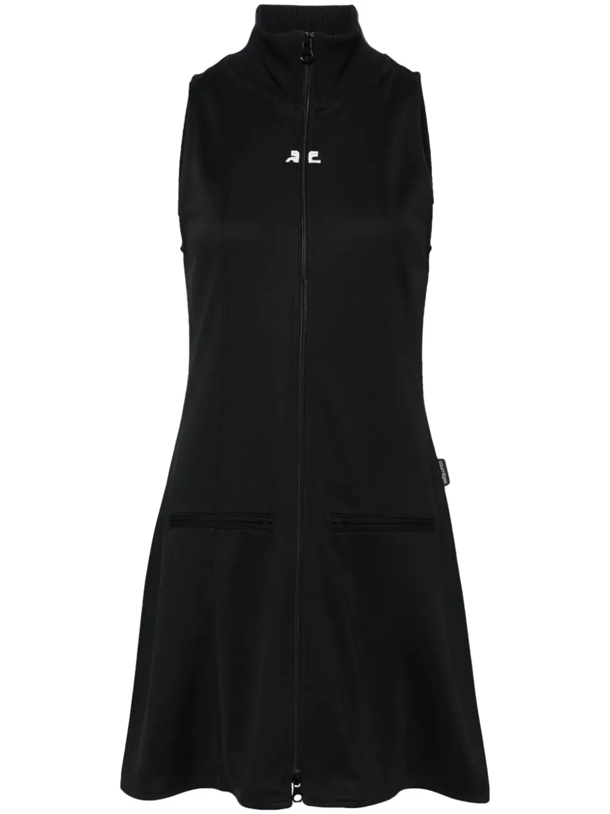 Courrèges Interlock ロゴ刺繍 ミニドレス - ブラック - 画像1