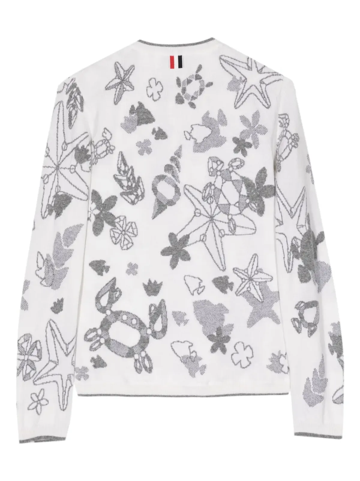 Thom Browne インターシャ編みカシミヤカーディガン 白 - 画像2