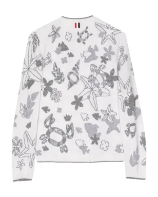 Thom Browne インターシャ編みカシミヤカーディガン 白 - サムネイル2