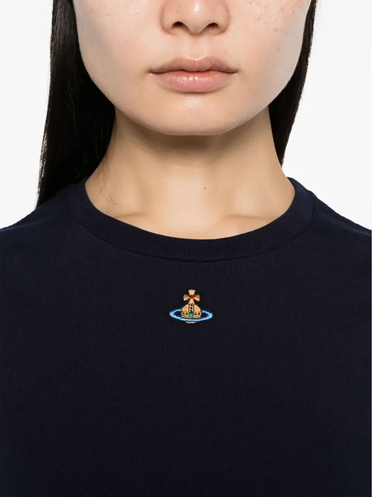Vivienne Westwood Orb刺繍入り 半袖Tシャツ - ブルー - 画像5
