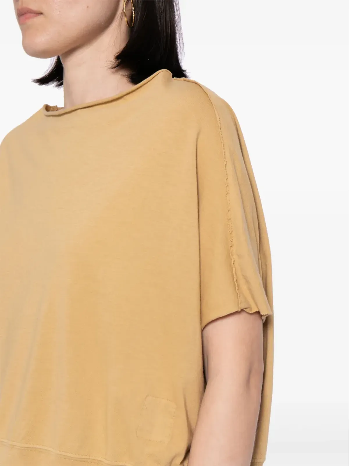 Rick Owens DRKSHDW クロップドコットンTシャツ - ニュートラルカラー - 画像5