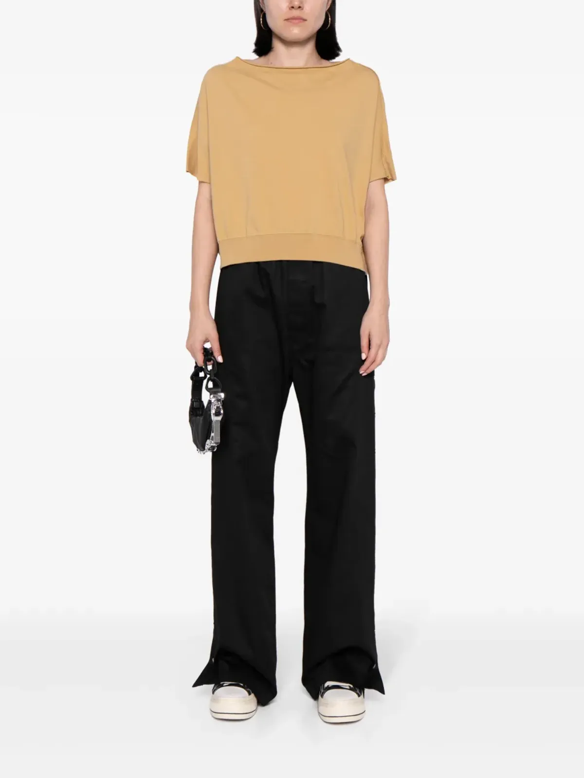 Rick Owens DRKSHDW クロップドコットンTシャツ - ニュートラルカラー - 画像2
