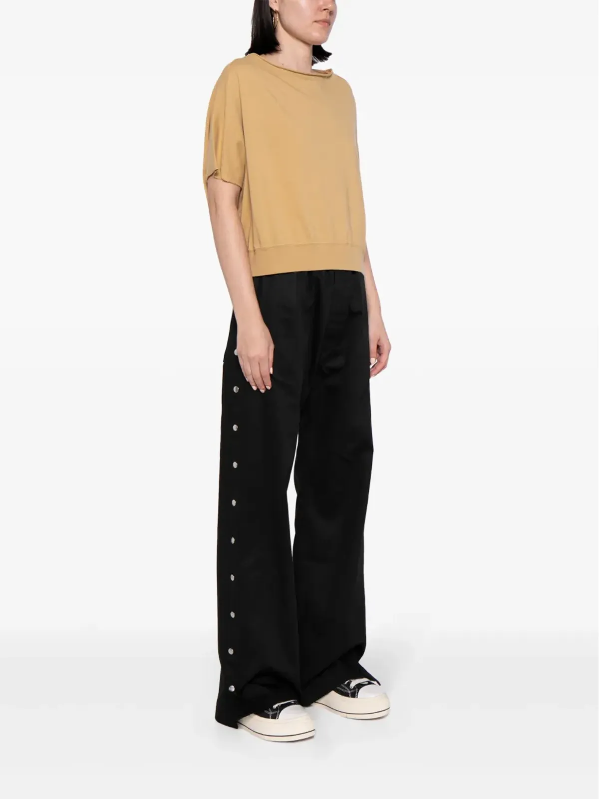 Rick Owens DRKSHDW クロップドコットンTシャツ - ニュートラルカラー - 画像3
