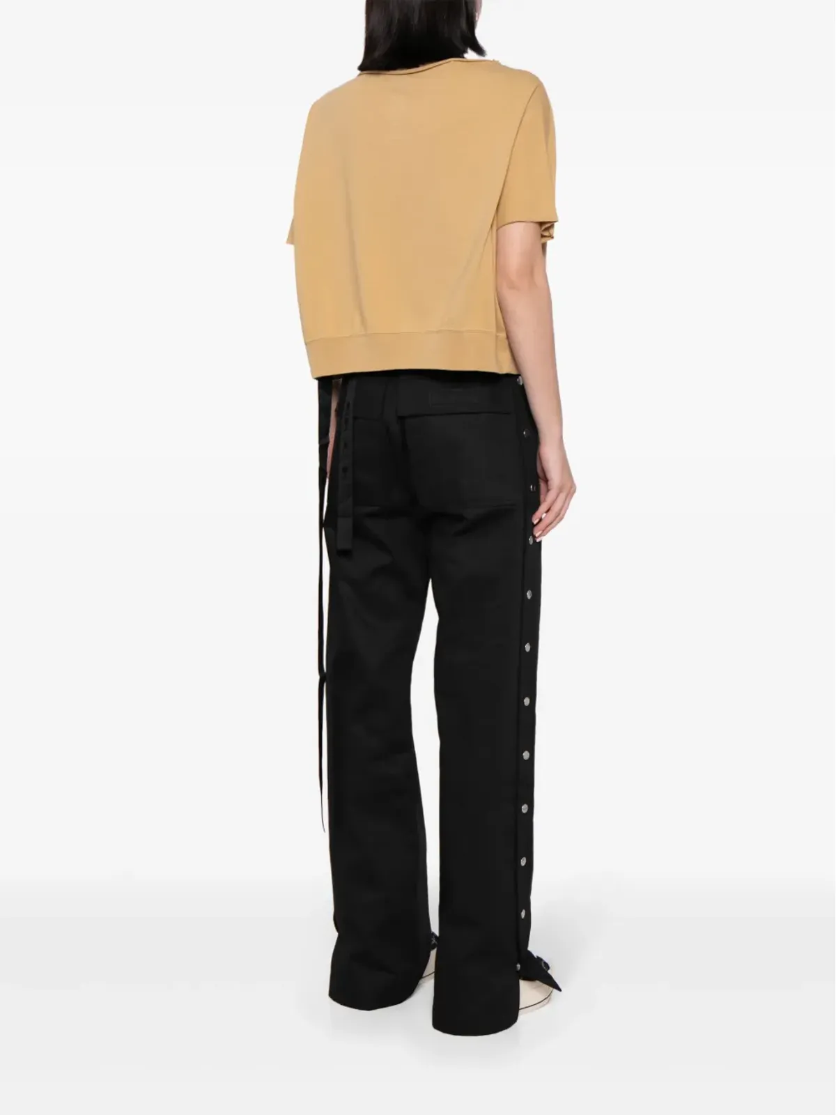 Rick Owens DRKSHDW クロップドコットンTシャツ - ニュートラルカラー - 画像4