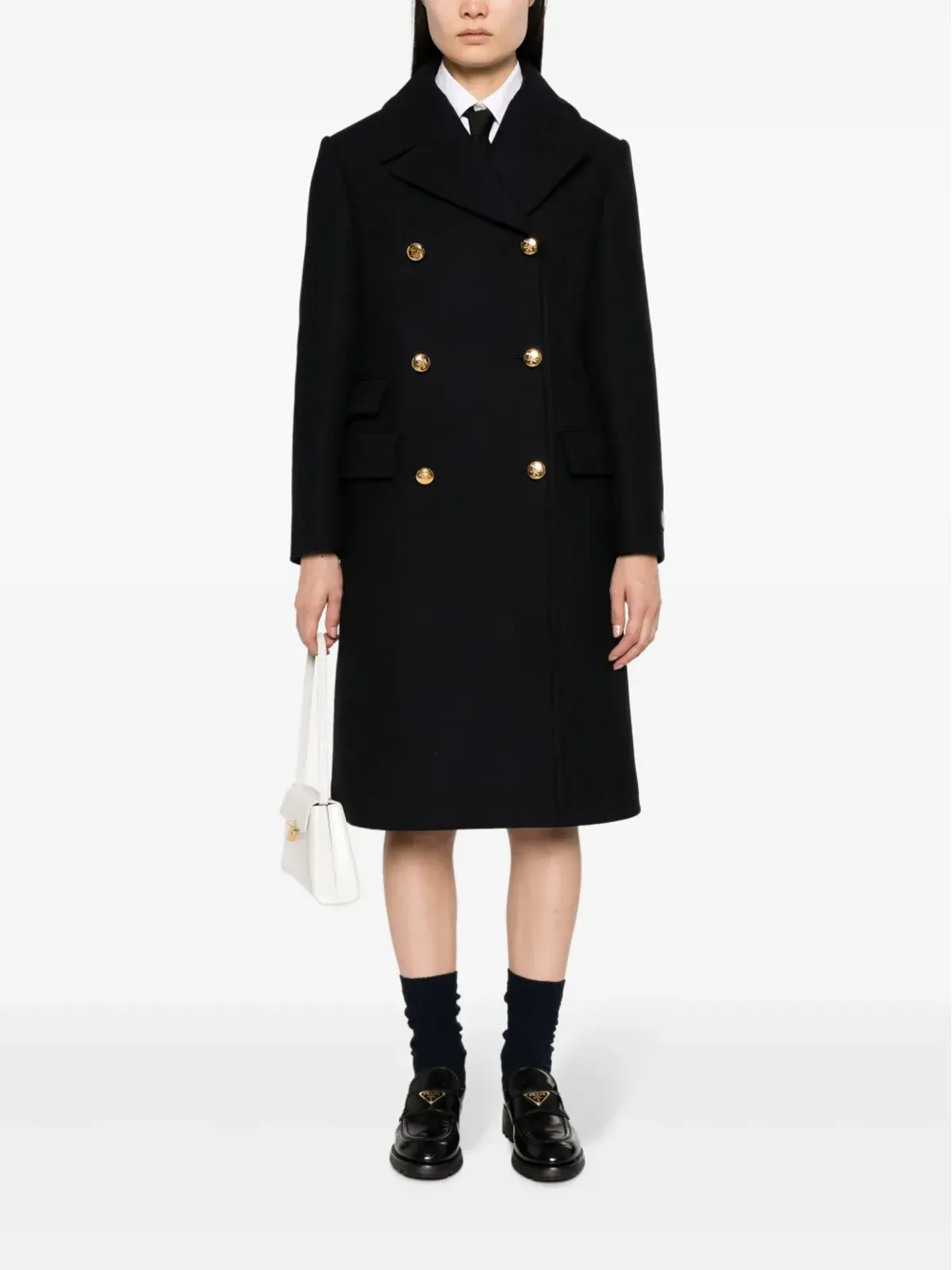 Prada バージンウール ダブルブレストコート - ブルー - 画像2