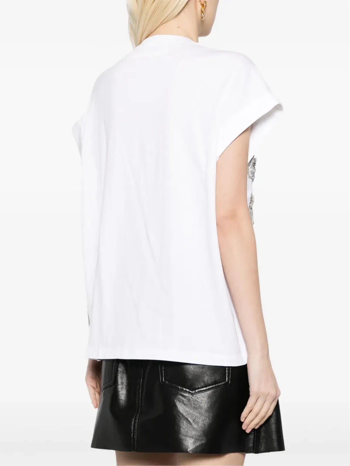 Balmain クリスタル装飾 コットン Tシャツ - 白 - 画像4