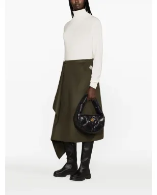 Moncler ウールカシミヤ混紡ミディ丈ラップスカート グリーン - サムネイル2