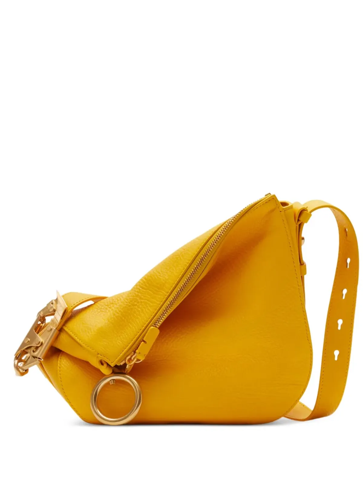 Burberry ジップアップ レザー ショルダーバッグ イエロー - 画像1
