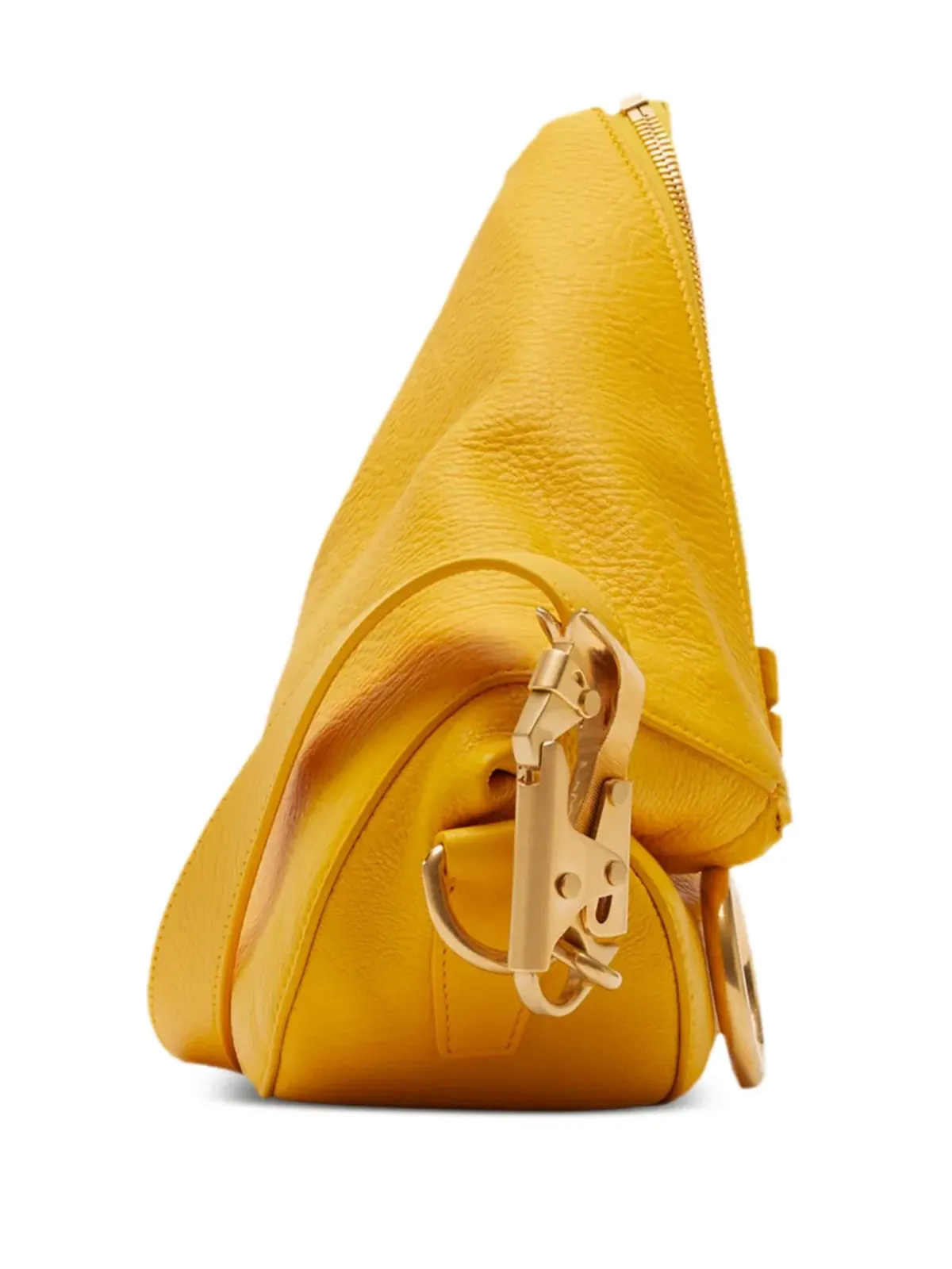 Burberry ジップアップ レザー ショルダーバッグ イエロー - 画像3