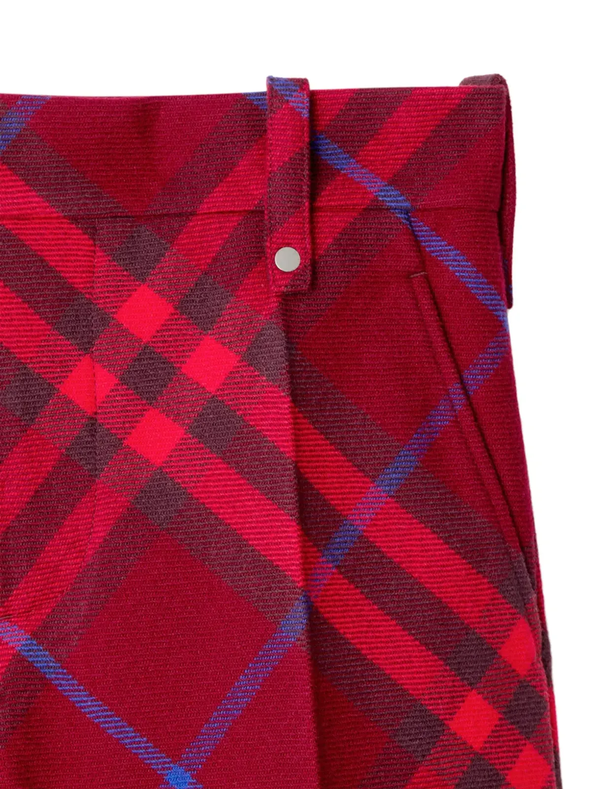 Burberry チェック柄ストレートレッグ ウール トラウザーズ - レッド - 画像5