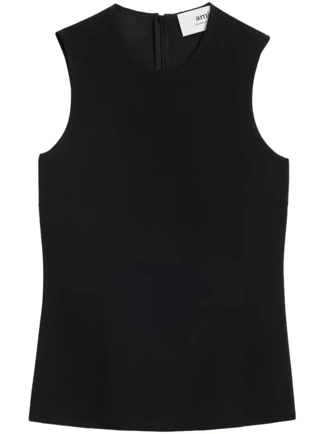 AMI Paris AMI Paris クレープ生地のタンクトップ ブラックの商品画像