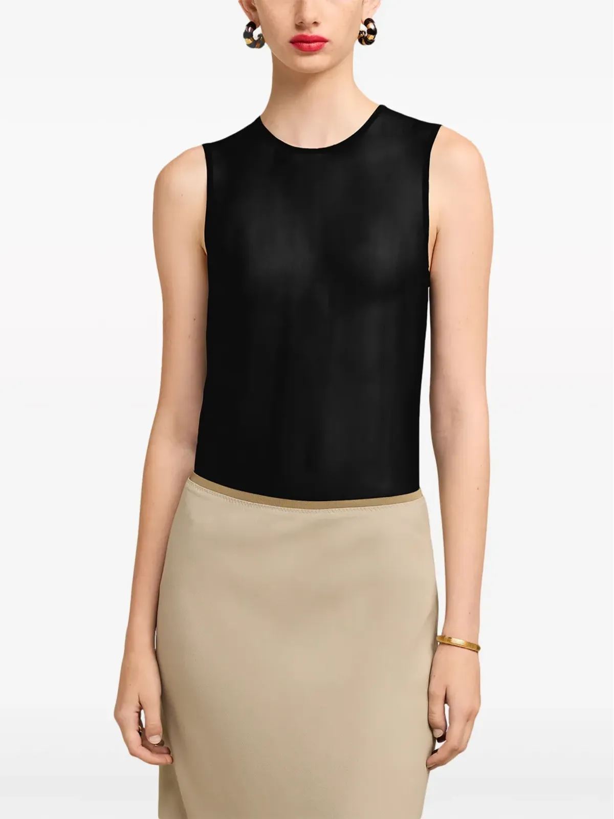 AMI Paris セミシアーシルクトップ ブラック - 画像5
