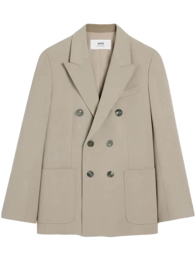 AMI Paris AMI Paris ダブルブレスト ピークラペル ブレザー - ニュートラルの商品画像