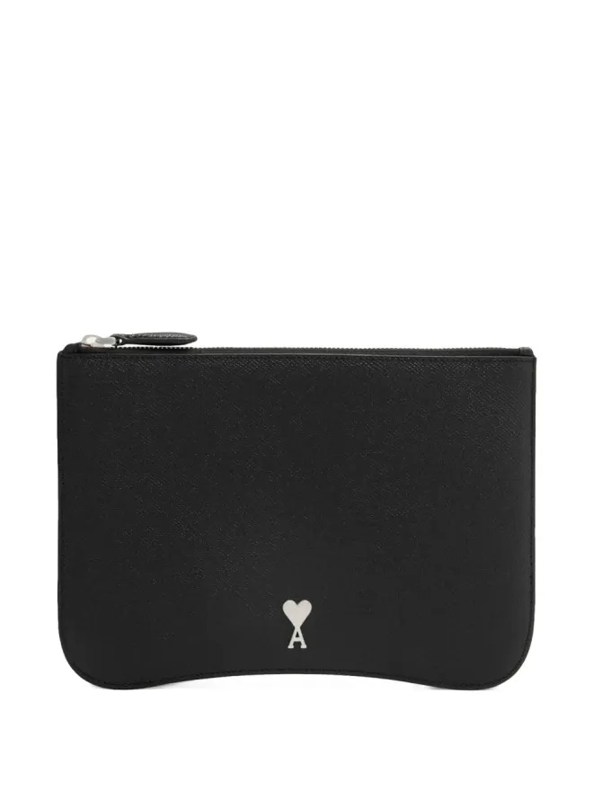 AMI Paris AMI Paris レザー ポーチ ブラックの商品画像