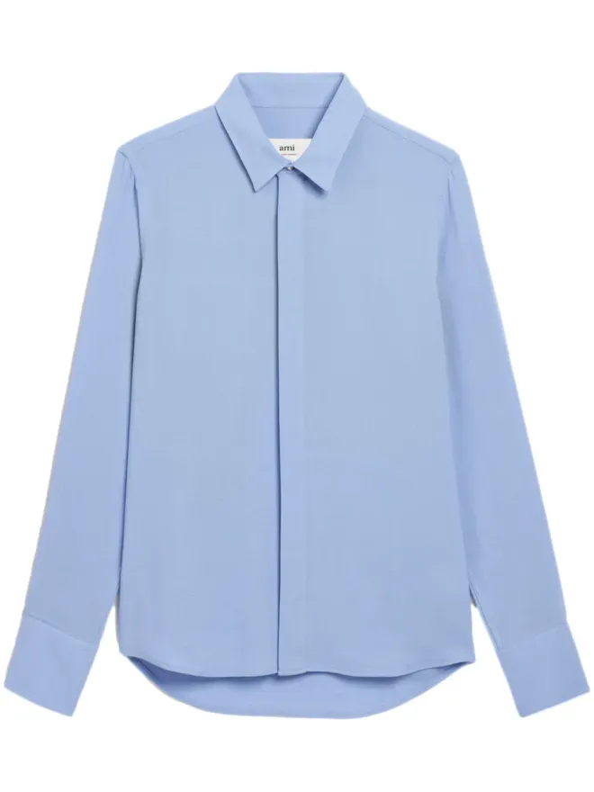 AMI Paris AMI Paris ヴァージンウール混紡シャツ ブルーの商品画像