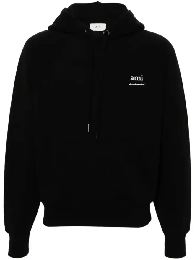 AMI Paris AMI Paris Ami de Coeur ロゴプリント フーディ - ブラックの商品画像