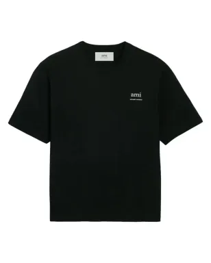 AMI Paris ロゴプリント オーガニックコットン Tシャツ ブラック - サムネイル1