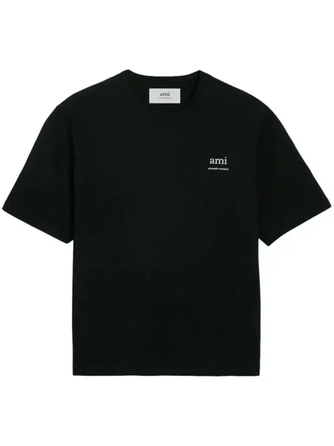 AMI Paris AMI Paris ロゴプリント オーガニックコットン Tシャツ ブラックの商品画像