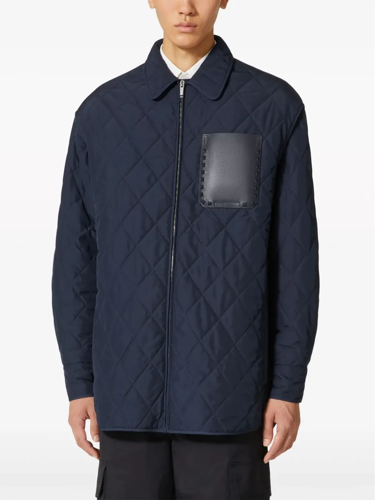 Valentino Garavani ロックスタッド アンタイトルド キルテッド シャツジャケット - 画像3