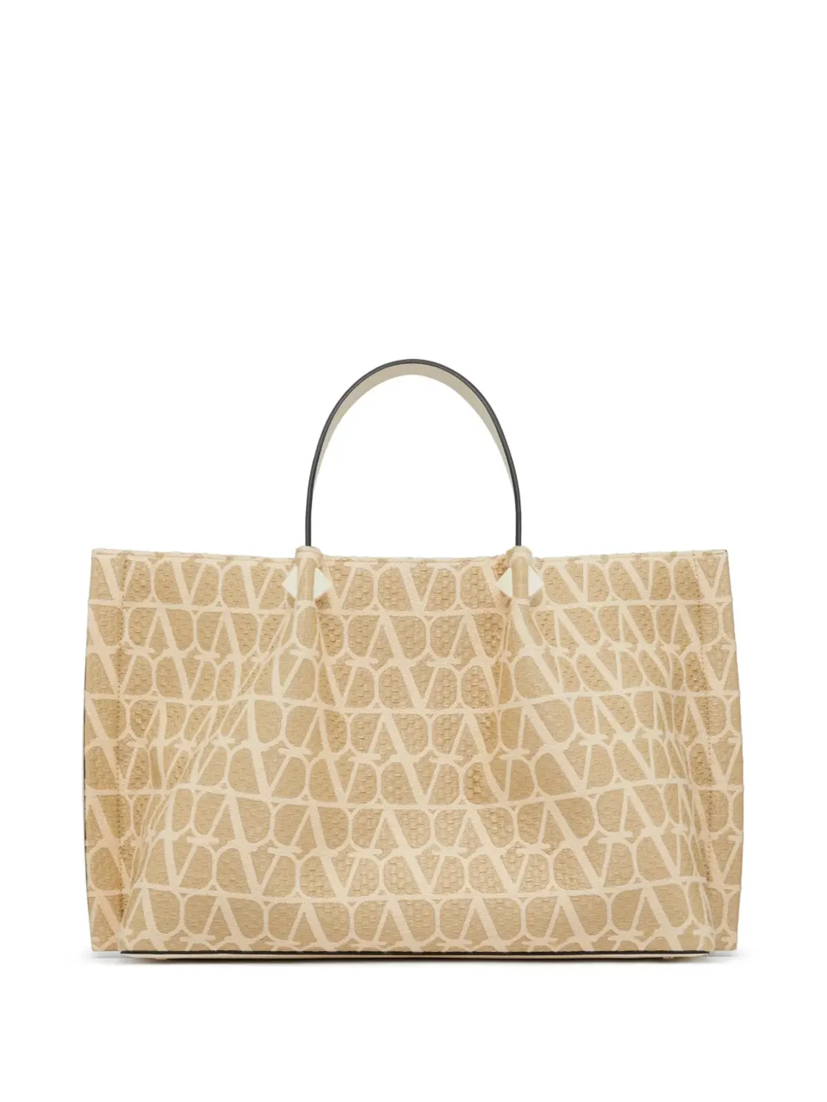 Valentino Garavani ミディアム Toile Iconographe ラフィア トートバッグ - ニュートラルカラー - 画像3