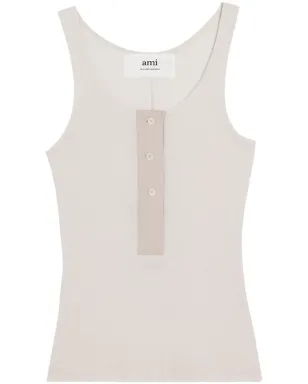 AMI Paris ボタンフロント コットンリブ タンクトップ - サムネイル1