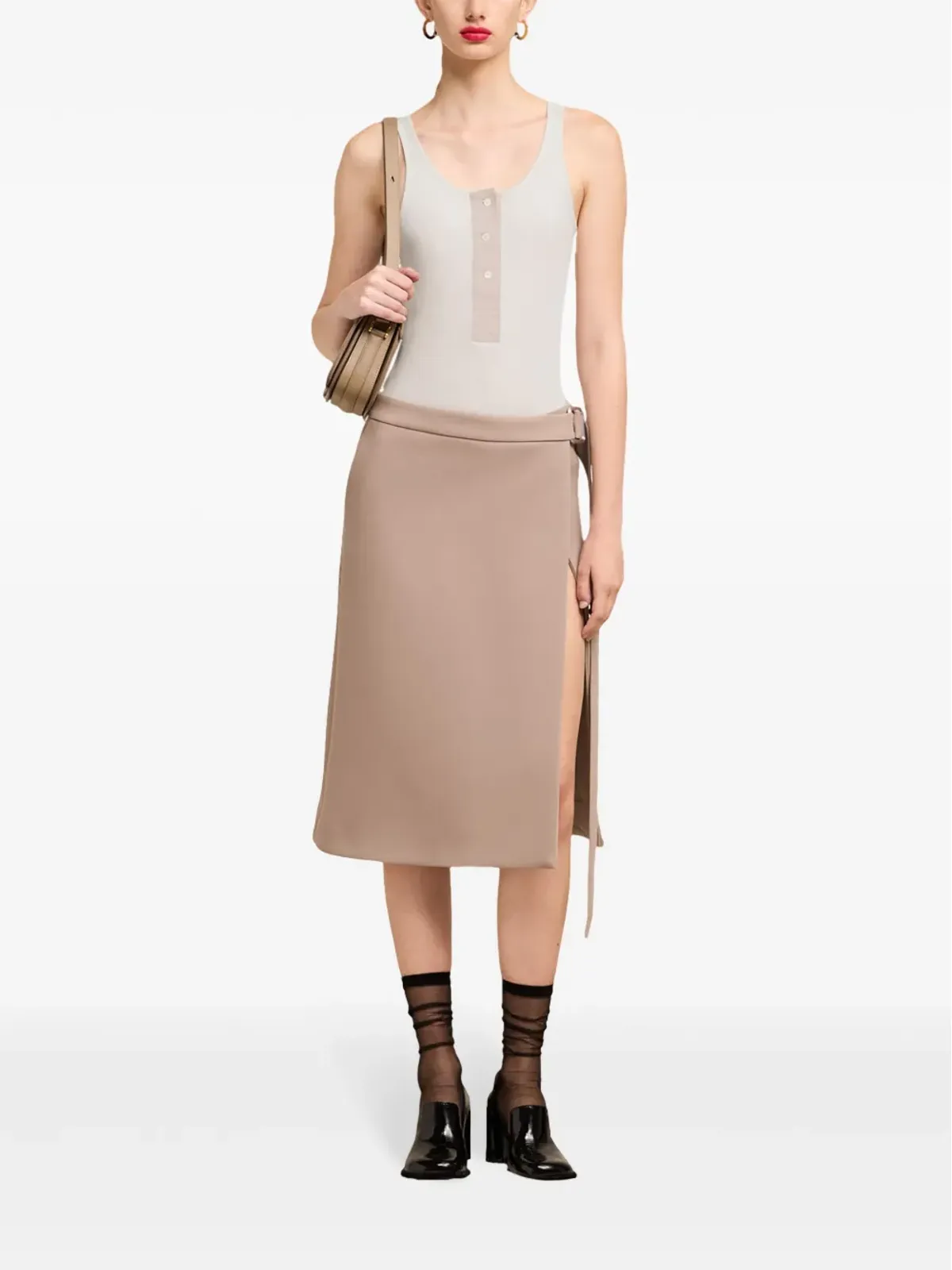 AMI Paris ボタンフロント コットンリブ タンクトップ - 画像2