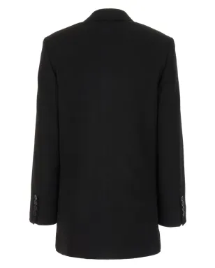 AMI Paris クレープ生地のシングルブレストブレザー - ブラック - サムネイル2
