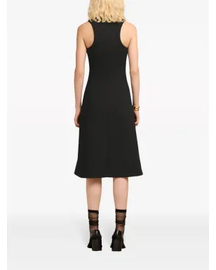 AMI Paris ノースリーブ ヴァージンウール ミディドレス - ブラック - サムネイル4