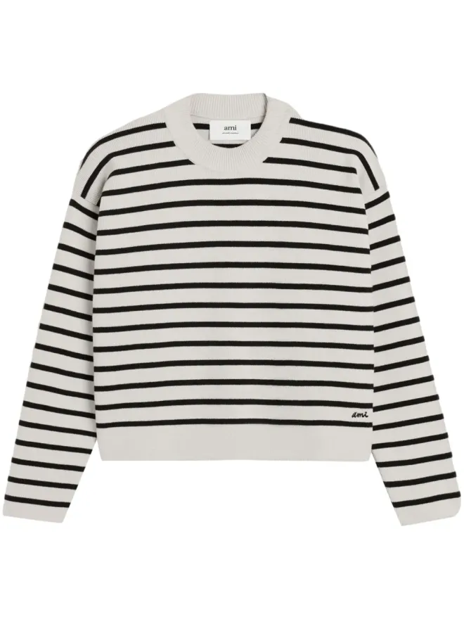 AMI Paris AMI Paris セーラー柄ストライプセーター - ホワイトの商品画像