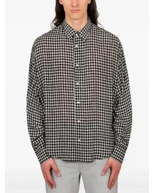 AMI Paris チェック柄シャツ ブラック - サムネイル1