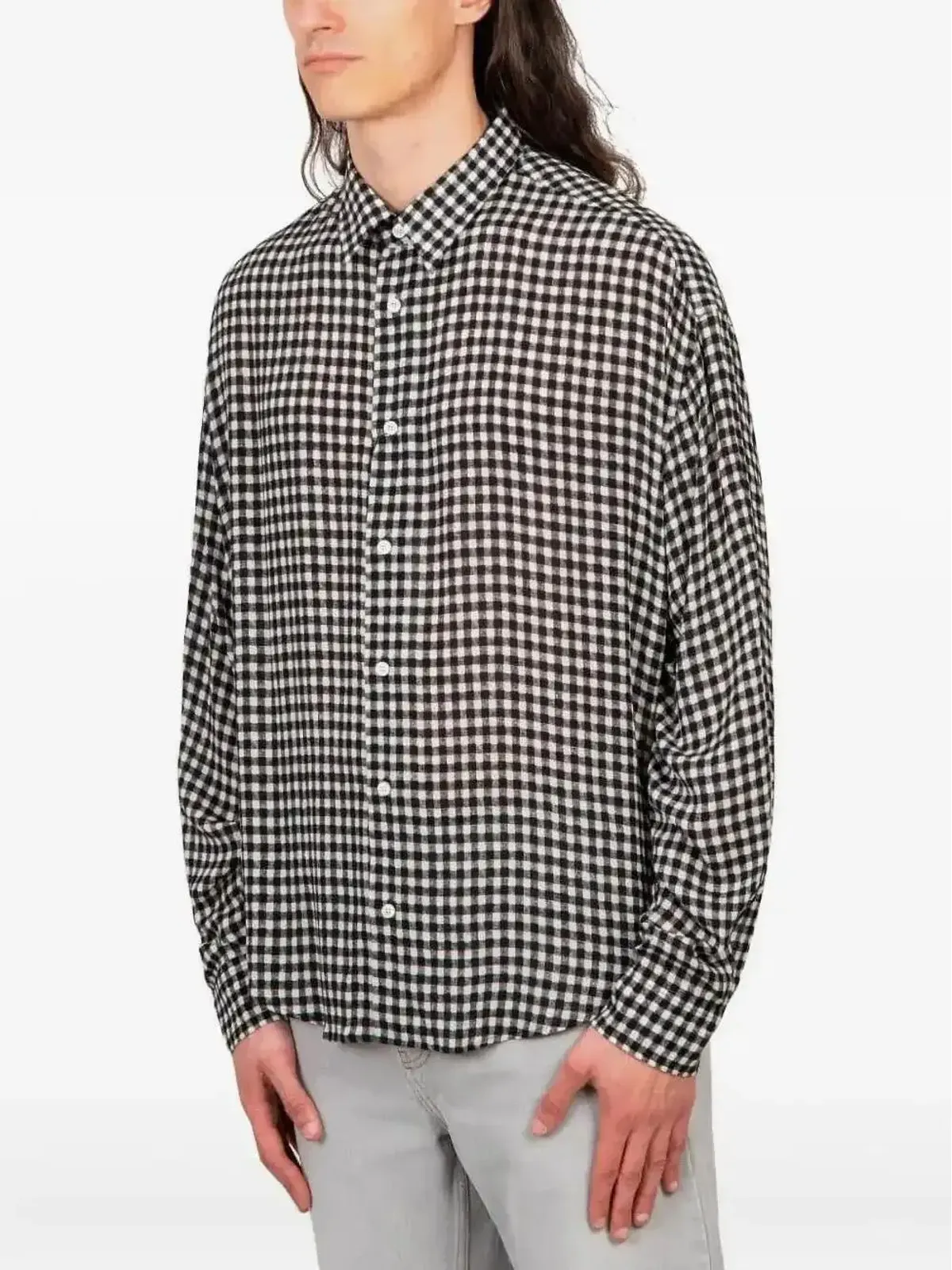 AMI Paris チェック柄シャツ ブラック - 画像2