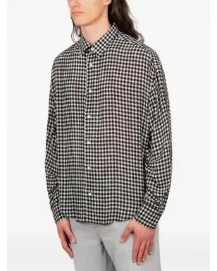 AMI Paris チェック柄シャツ ブラック - サムネイル2