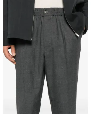 AMI Paris ミッドライズ クロップド テーパードパンツ グレー - サムネイル5