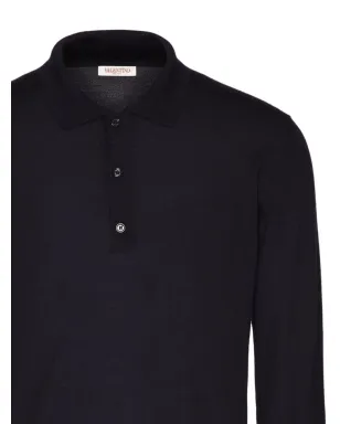 Valentino Garavani ロングスリーブポロシャツ ブラック - サムネイル2