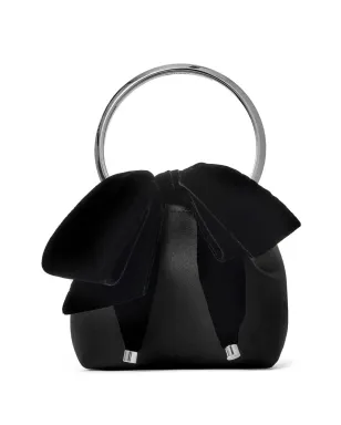Jimmy Choo ボンボン リボンディテール サテンバッグ - ブラック - サムネイル1