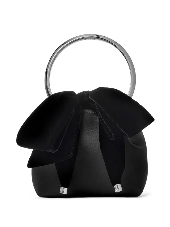 Jimmy Choo Jimmy Choo ボンボン リボンディテール サテンバッグ - ブラックの商品画像
