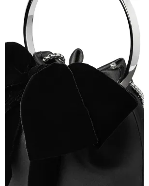 Jimmy Choo ボンボン リボンディテール サテンバッグ - ブラック - サムネイル5