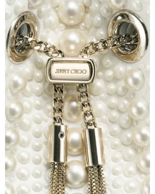 Jimmy Choo ボンボン サテン ミニバッグ - ニュートラルカラー - サムネイル4