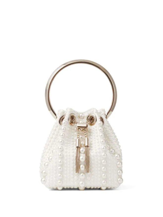 Jimmy Choo Jimmy Choo ボンボン パール装飾ミニバッグ - ホワイトの商品画像