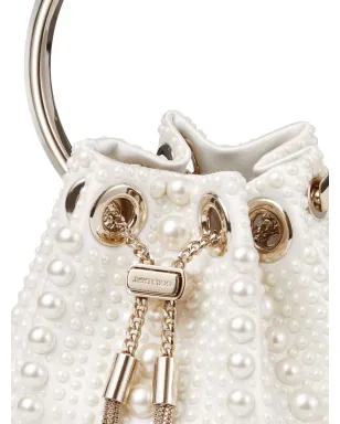 Jimmy Choo ボンボン パール装飾ミニバッグ - ホワイト - サムネイル5