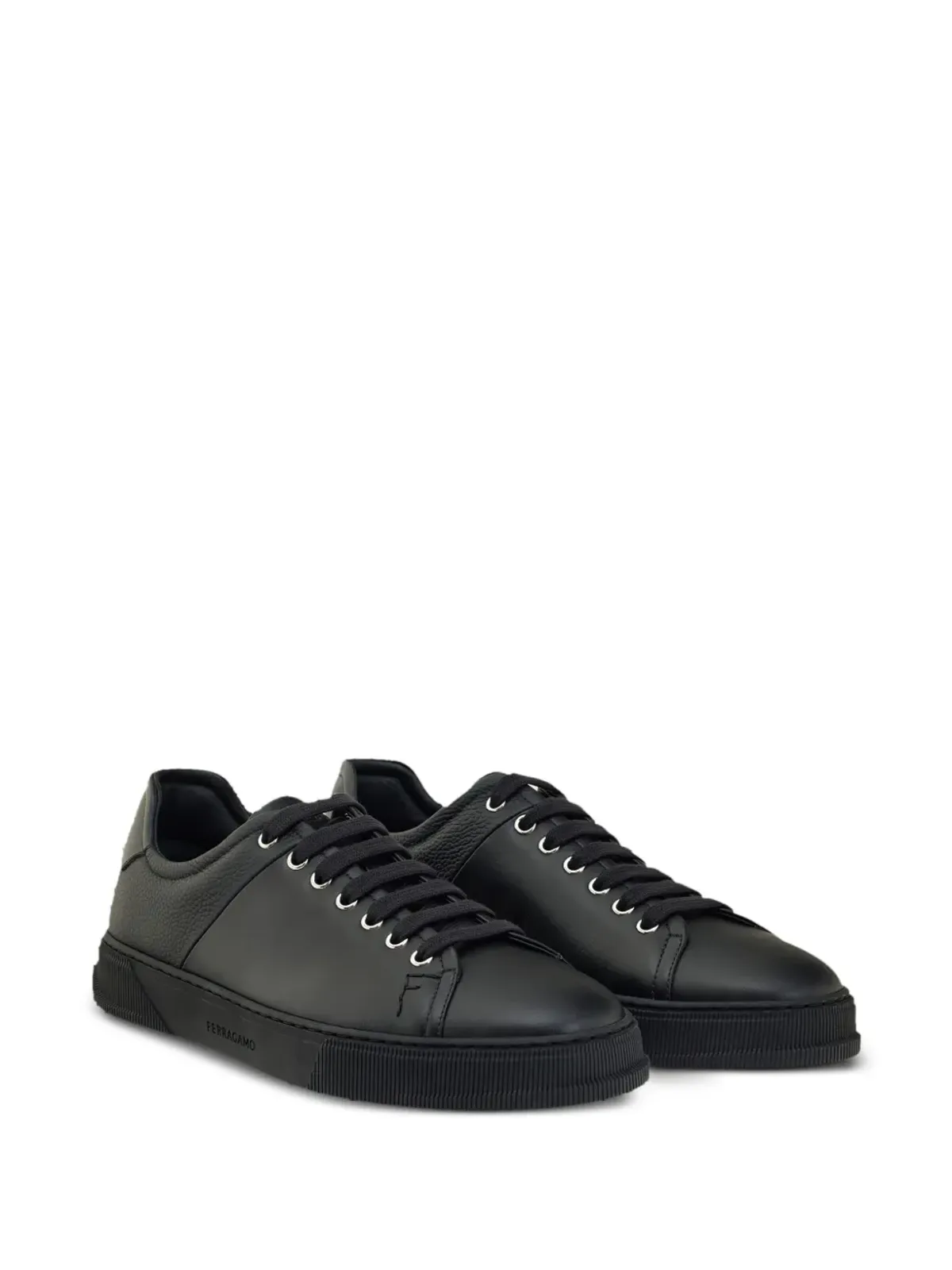 Ferragamo パネルドレザー スニーカー - ブラック - 画像2