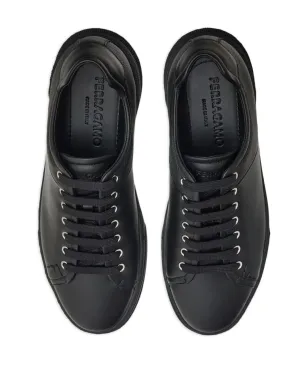 Ferragamo パネルドレザー スニーカー - ブラック - サムネイル4