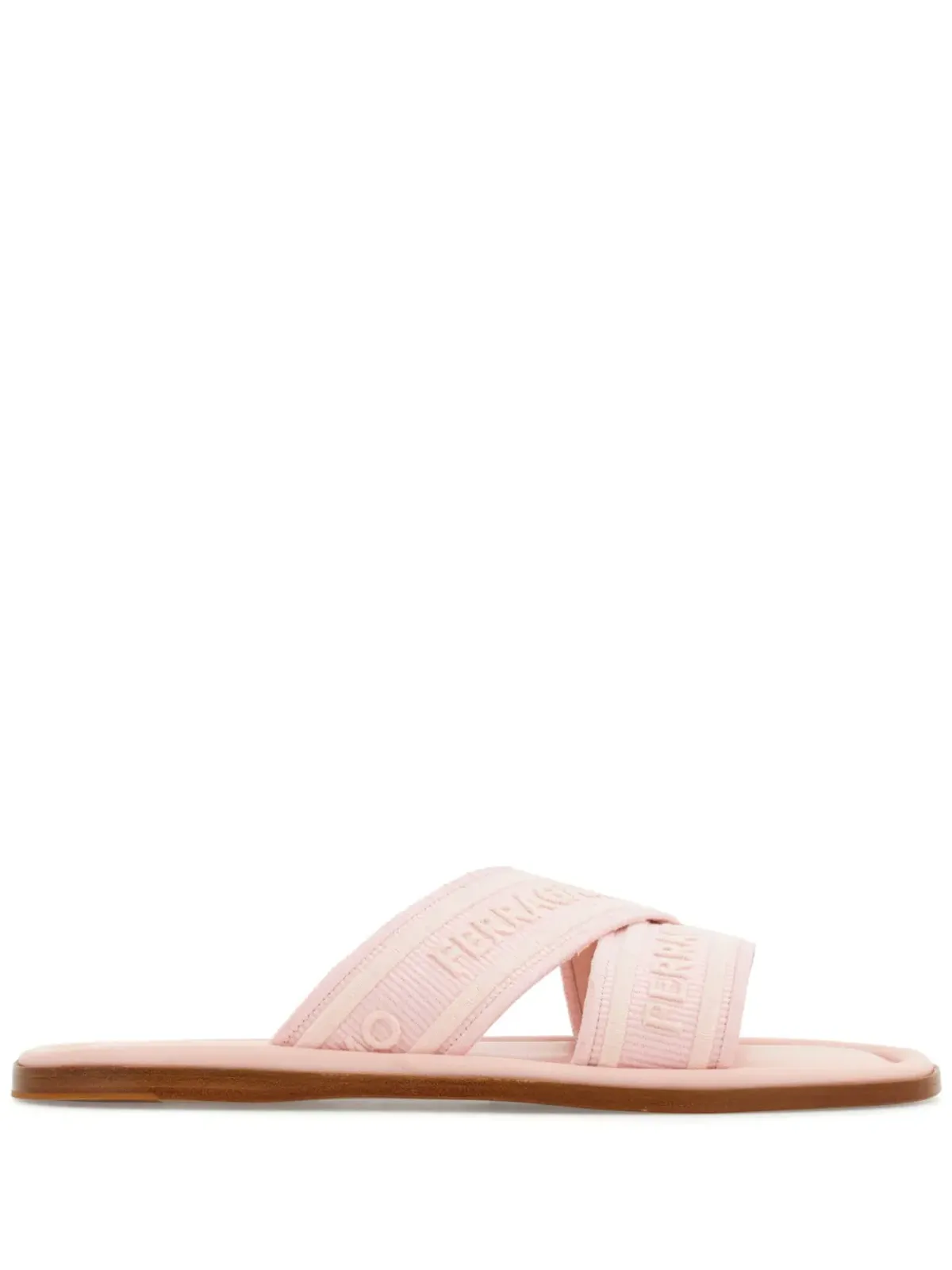 Ferragamo ロゴジャカード クロスオーバーストラップ サンダル - ピンク - 画像1
